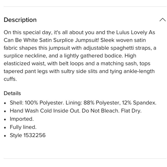 Lulu's Lovely As Can Be White Satin Surplice Jumpsuit Excellent Size M - Picture 6 of 9